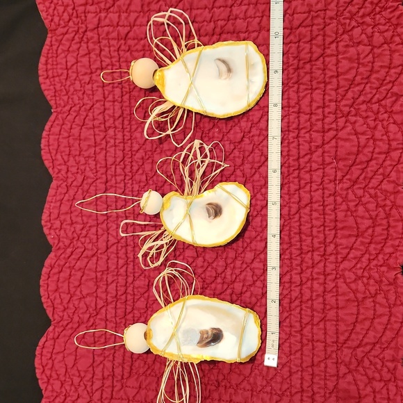 (3) Hand Crafted Angel ornaments, oyster shell - Picture 6 of 9